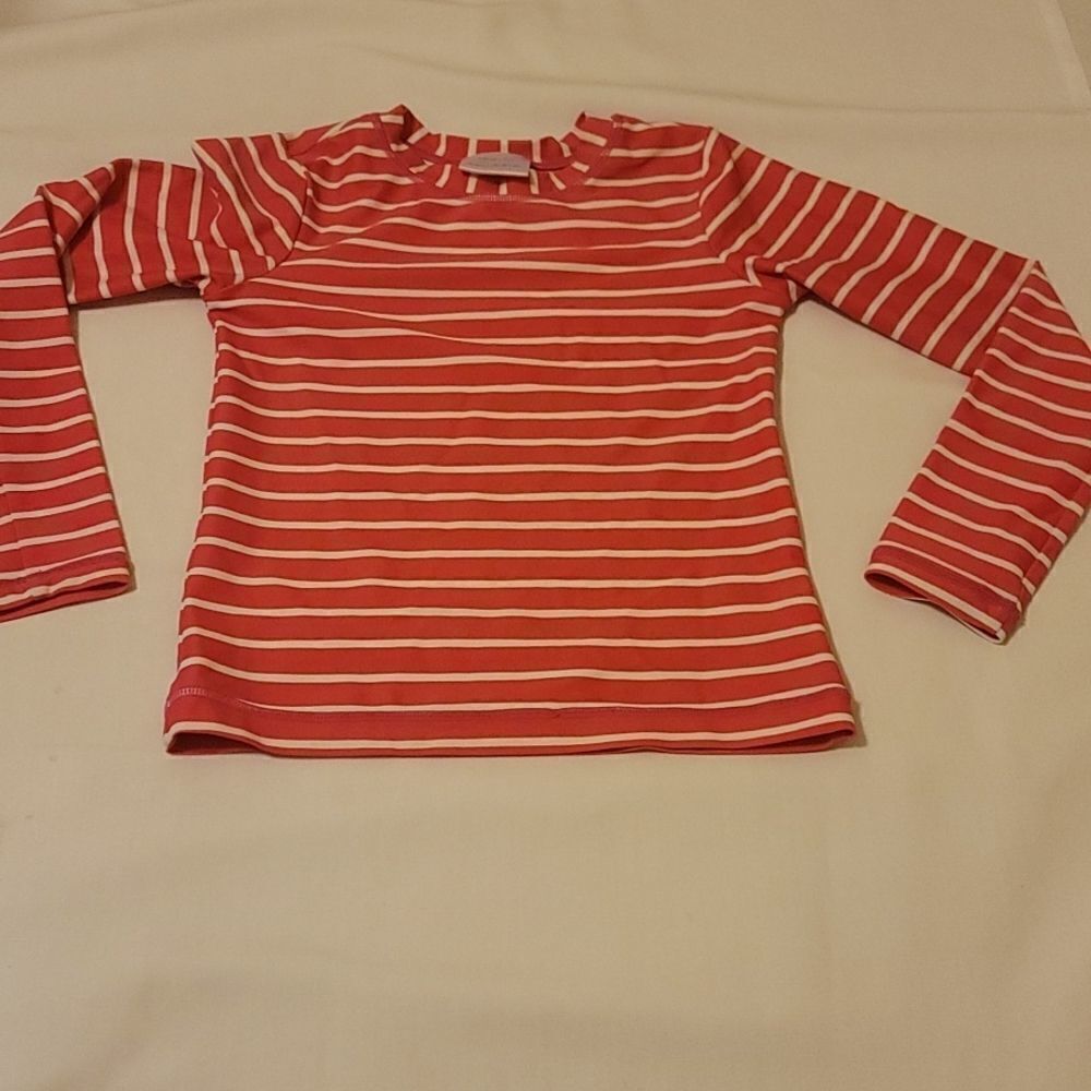 Hanna Andersson swimming pink and white striped size 8